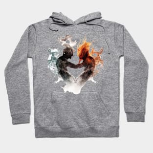 Clash of Elements: Eternal Rivalry of Fire and Water Hoodie